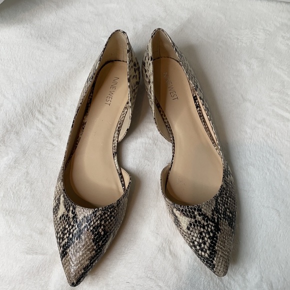 Nine West Shoes - Nine West Snakeskin Half Flats